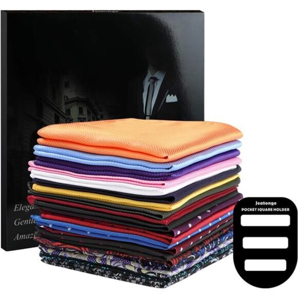 Pocket Squares for Men 20 Pack Mens Pocket Squares handkerchiefs Set - Picture 7 of 8